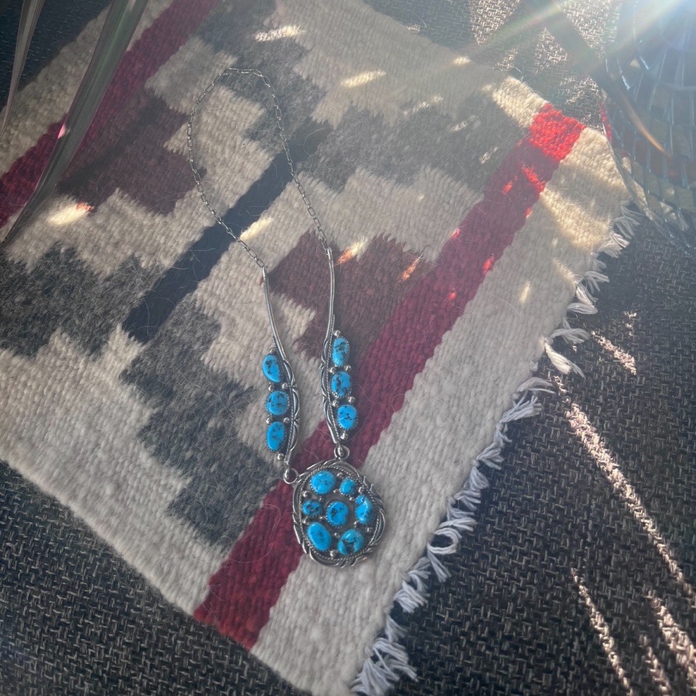 Sterling silver and turquoise collar necklace